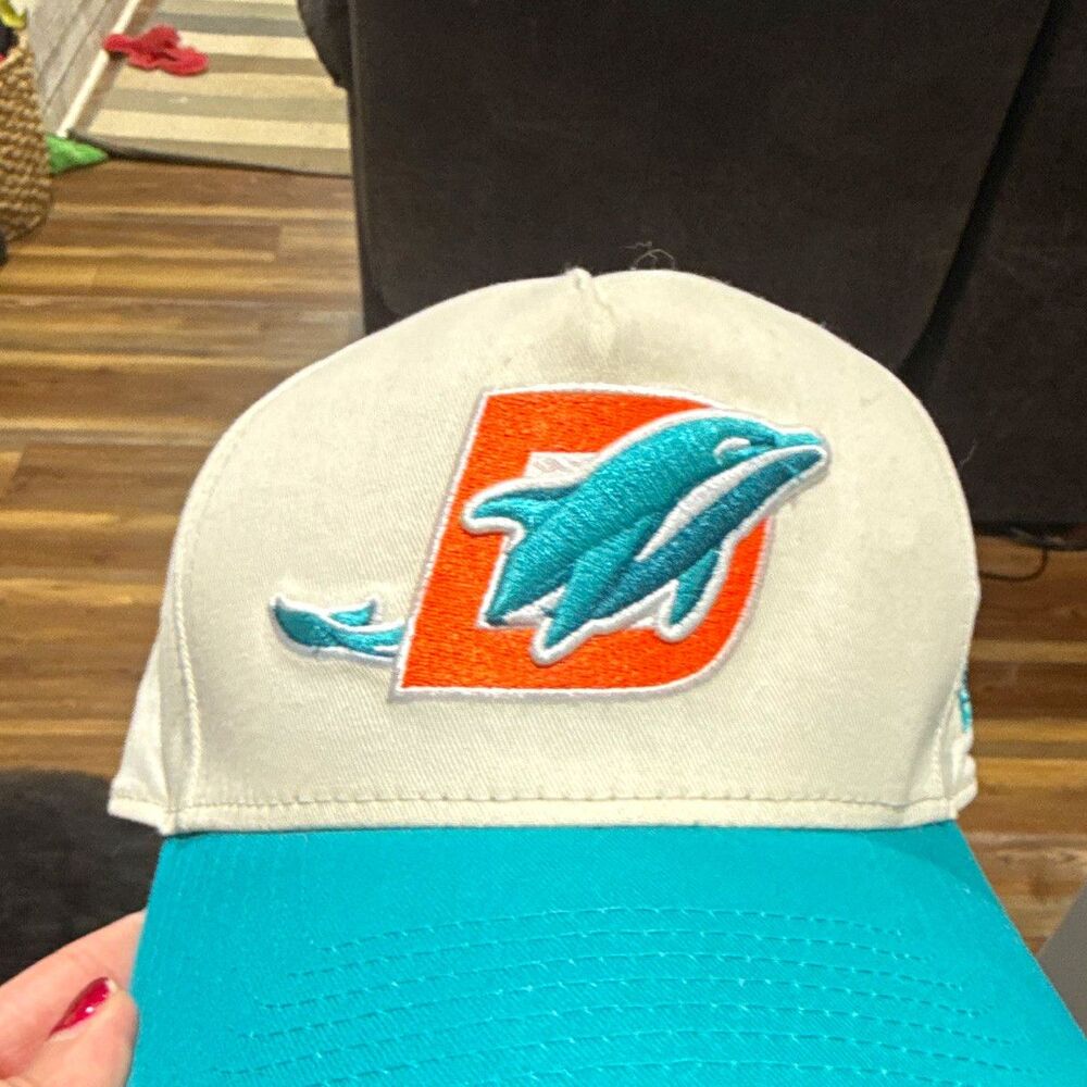 New Era NFL Miami Dolphins 9FORTY Adjustable Hat One Size White Aqua